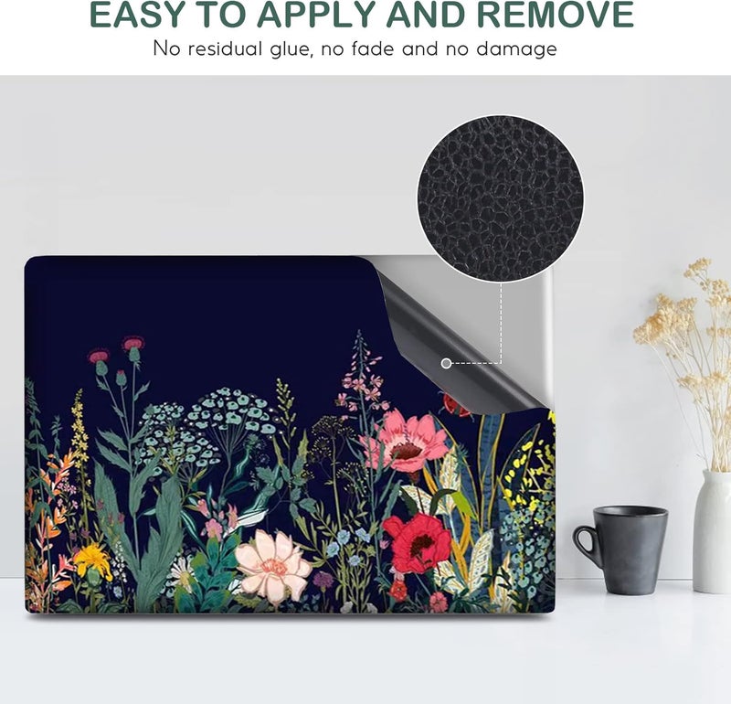 DINKY Laptop Skin Sticker Decal, 12" 13" 13.3" 14" 15" 15.4" 15.6 inch Laptop Universal Reusable Vinyl Skin Stickers Cover Art Decal Notebook PC Personalized Protector-Colorful Flor - Image 5
